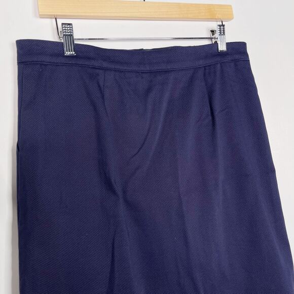 J McLaughlin Size 10 Navy Blue Cotton Stretch Textured Mini Skirt Made in USA - Picture 6 of 10